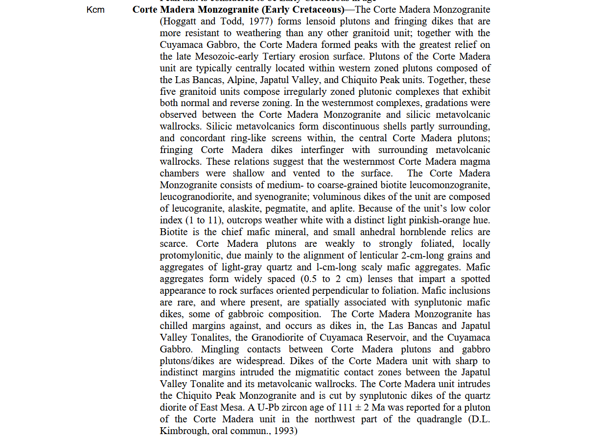 USGS Corte Madera Monzogranite report